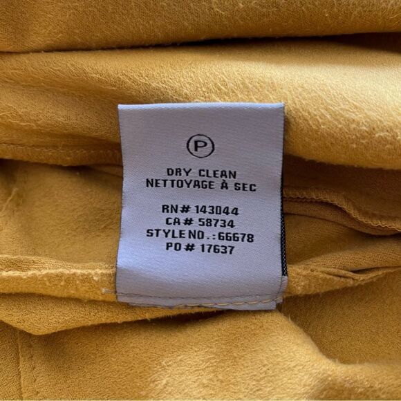 Bagatelle Faux Suede Jacket Open Drape Front Moto Blazer Mustard Yellow Large - Picture 10 of 11